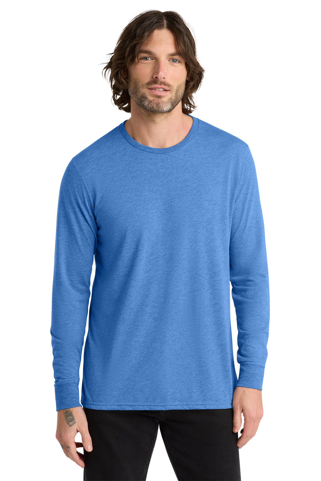 Allmade Unisex Tri-Blend Long Sleeve Tee - Azure Blue