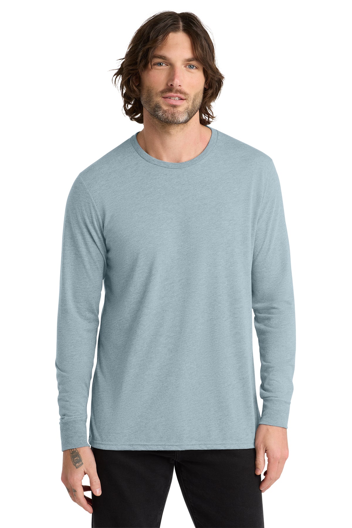 Allmade Unisex Tri-Blend Long Sleeve Tee - I Like You Blue