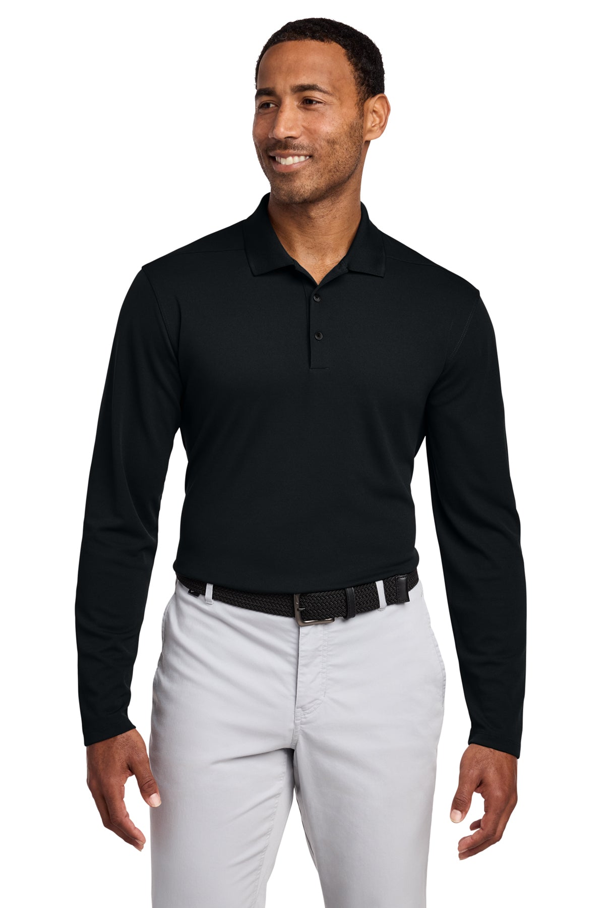 Nike Dri-FIT Micro Pique 2.0 Long Sleeve Polo - Black