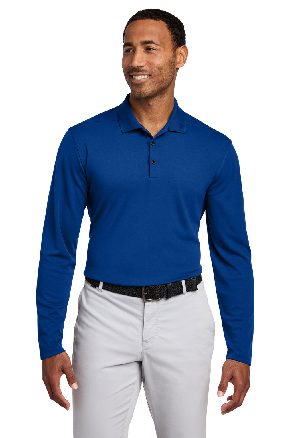 Nike Dri-FIT Micro Pique 2.0 Long Sleeve Polo - Gym Blue