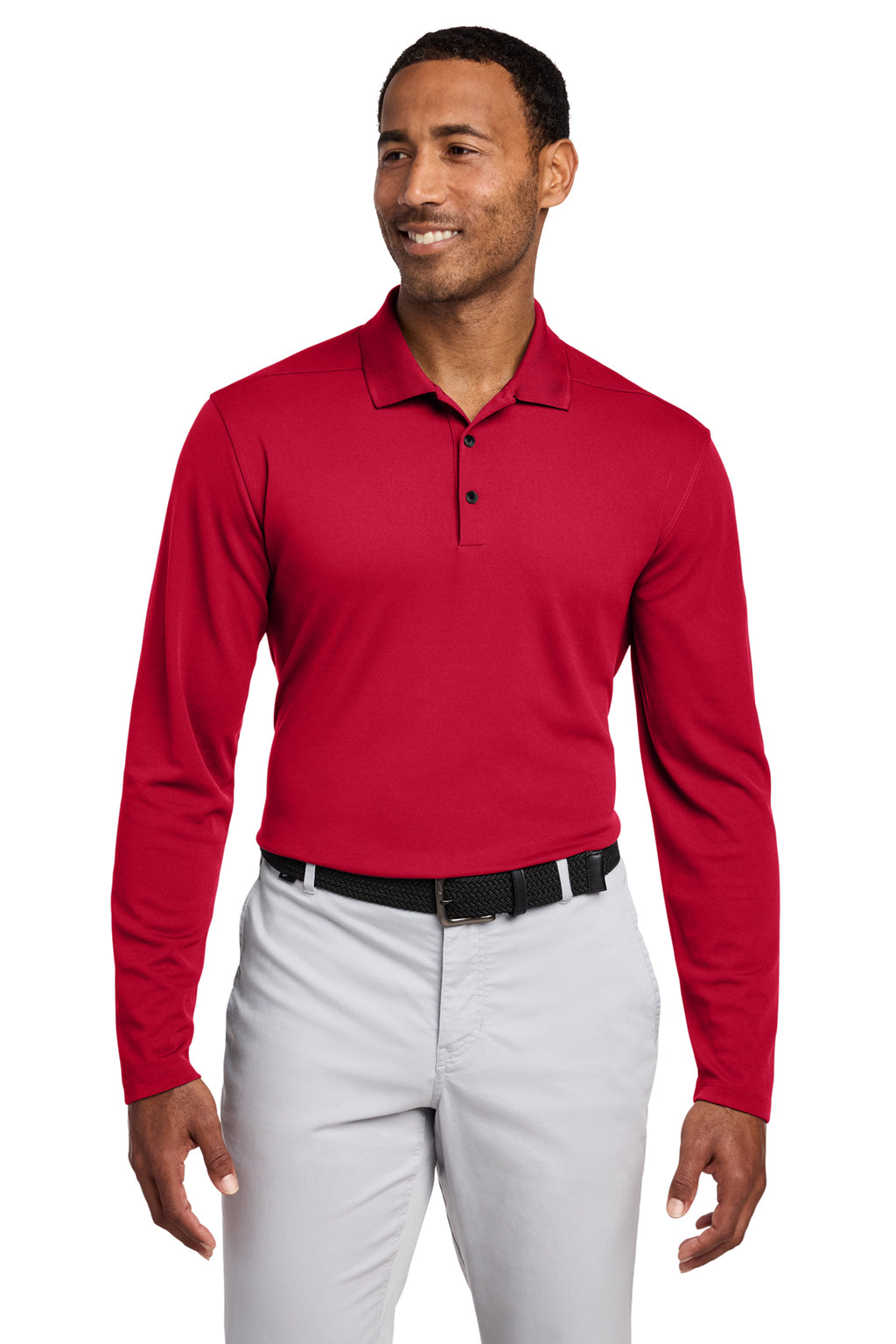Nike Dri-FIT Micro Pique 2.0 Long Sleeve Polo - University Red