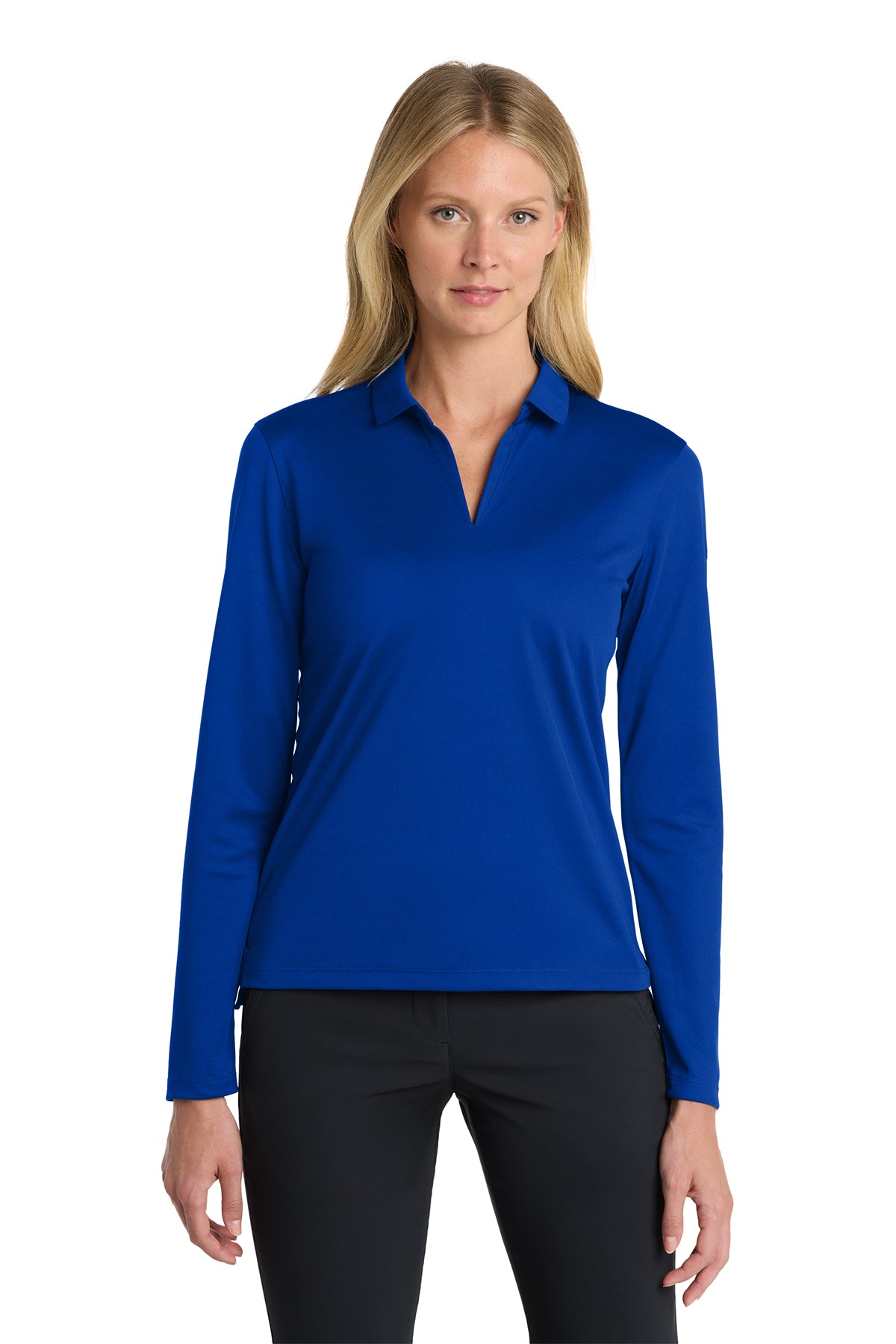 Nike Women's Dri-FIT Micro Pique 2.0 Long Sleeve Polo - Game Royal