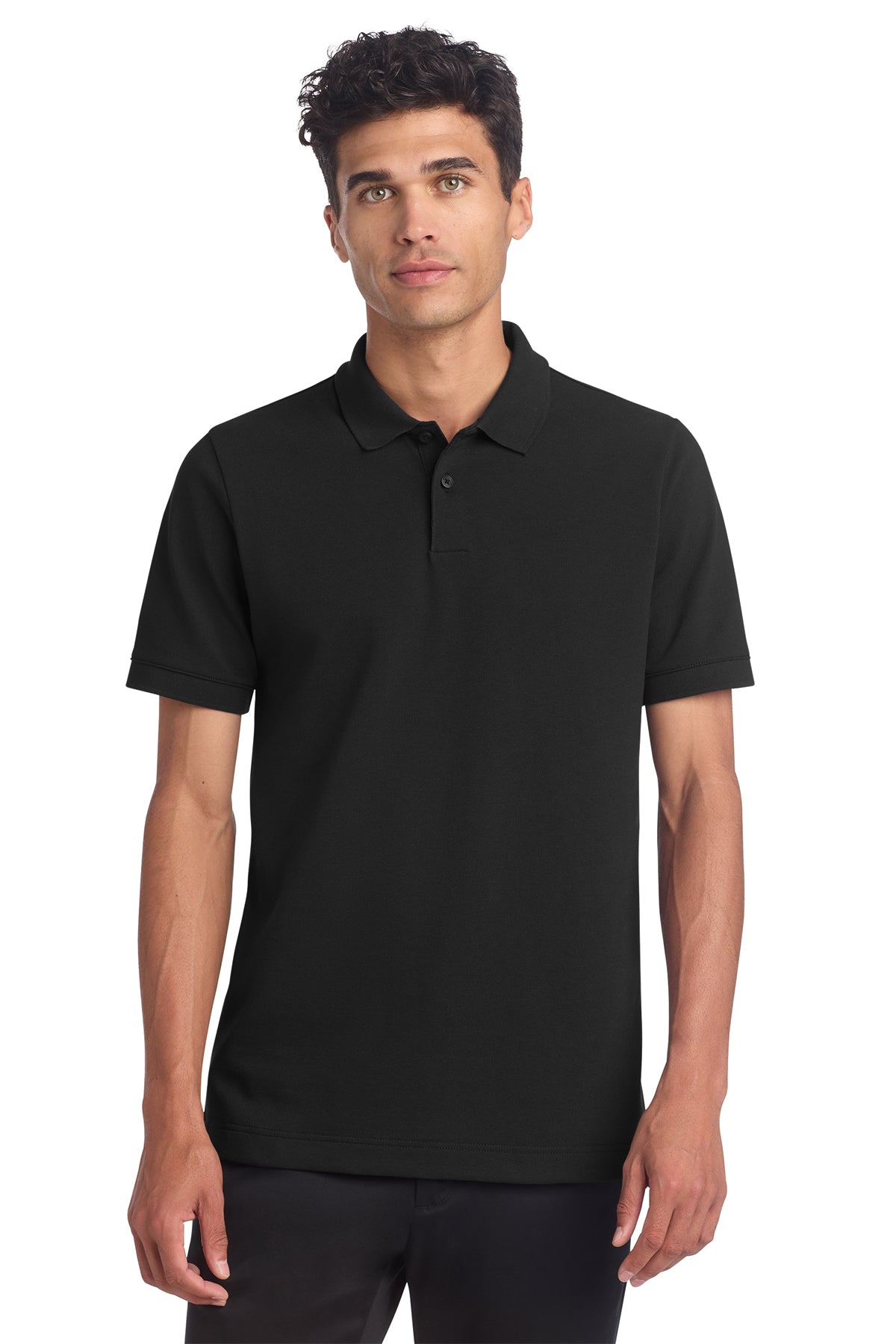 Mercer+Mettle® Stretch Heavyweight Pique Polo - Deep Black