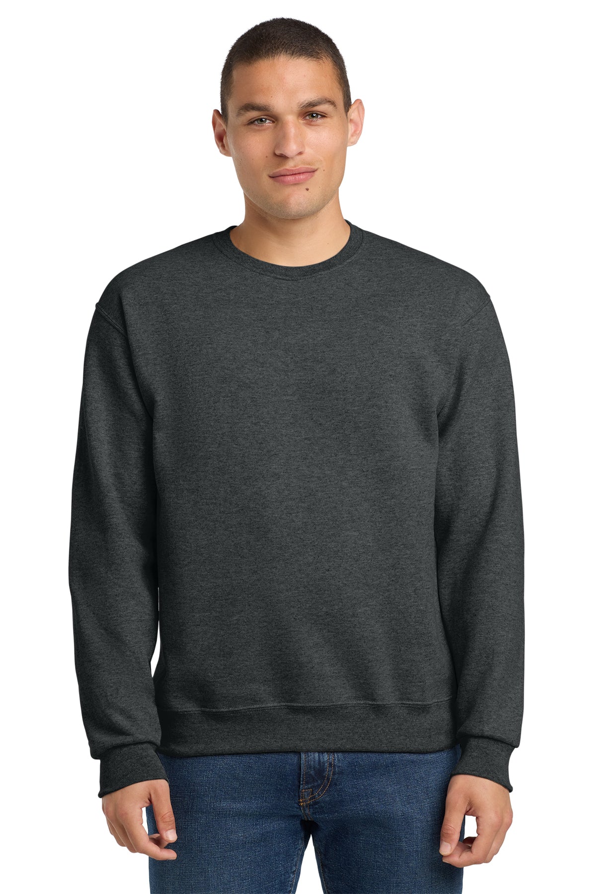 Jerzees 562M NuBlend Crewneck Sweatshirt - Black Heather