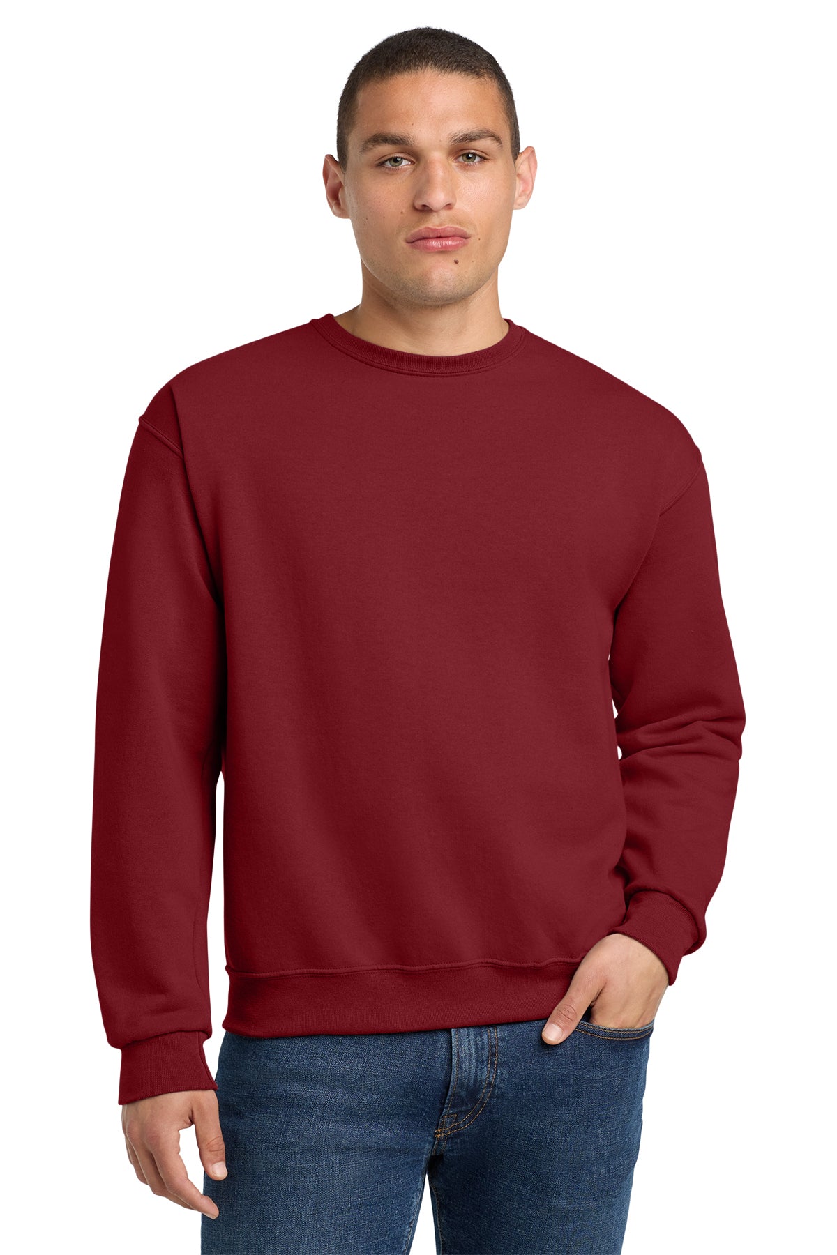 Jerzees 562M NuBlend Crewneck Sweatshirt - Cardinal