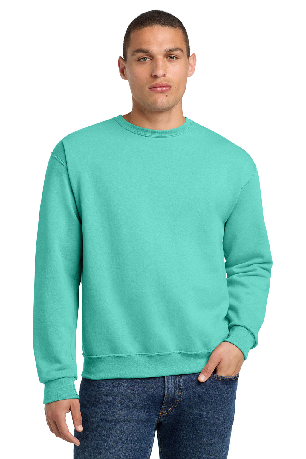 Jerzees 562M NuBlend Crewneck Sweatshirt - Cool Mint