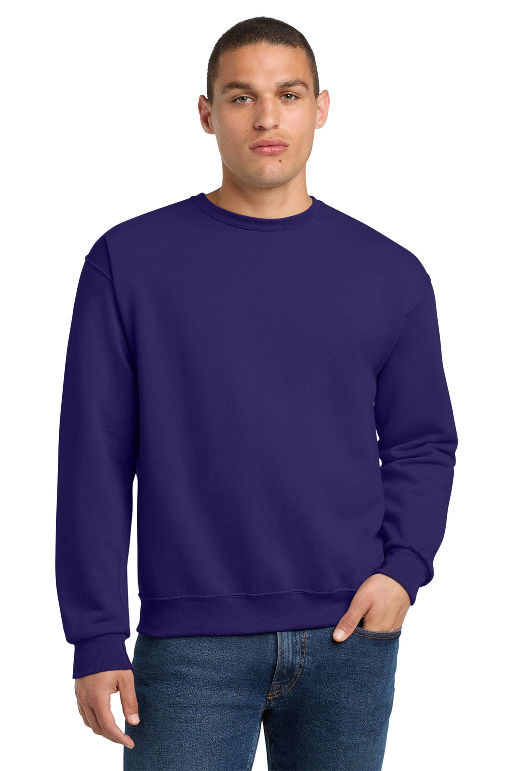 Jerzees 562M NuBlend Crewneck Sweatshirt - Deep Purple