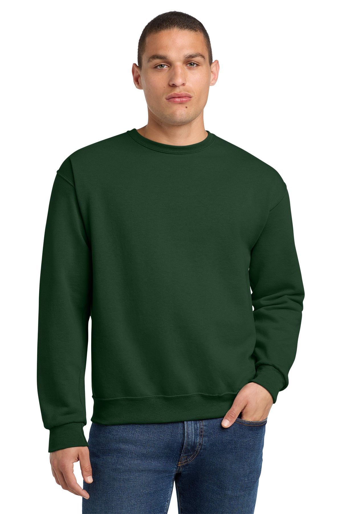 Jerzees 562M NuBlend Crewneck Sweatshirt - Forest Green