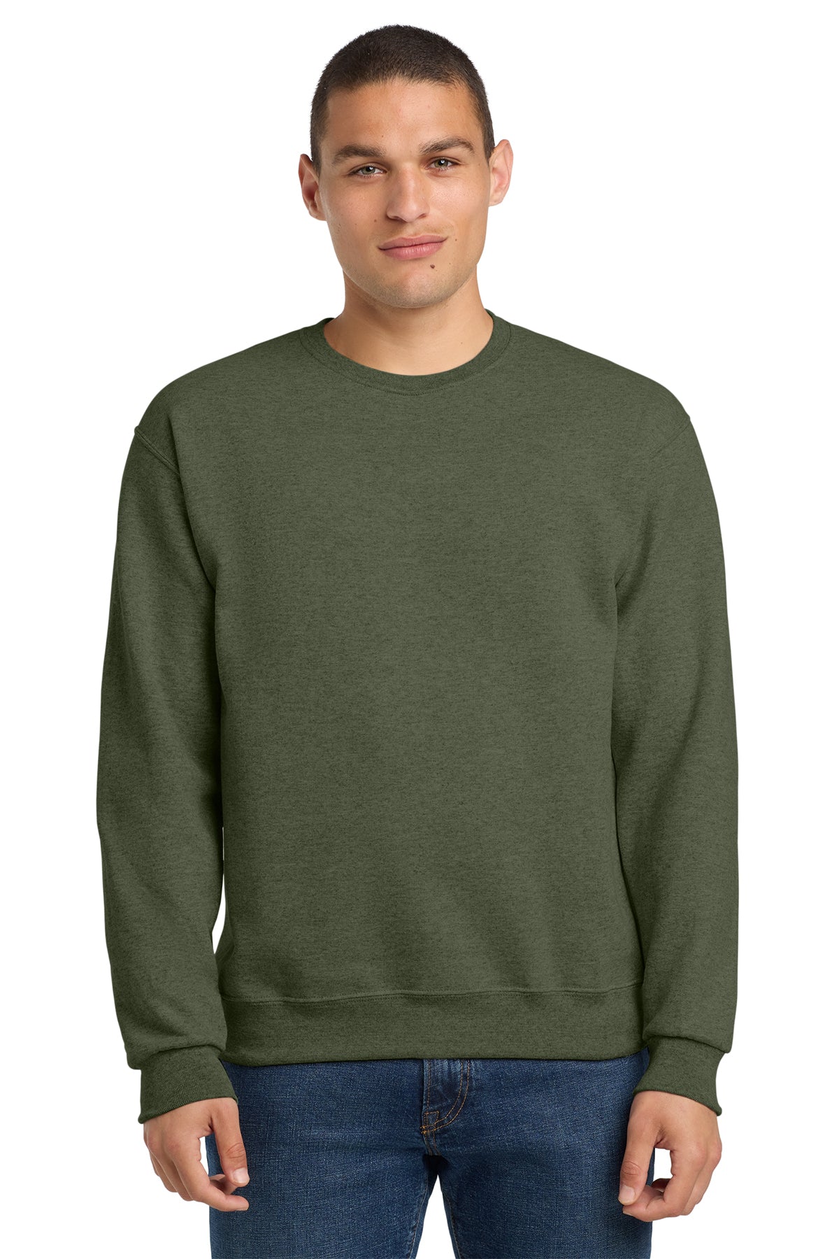 Jerzees 562M NuBlend Crewneck Sweatshirt - Military Green Heather