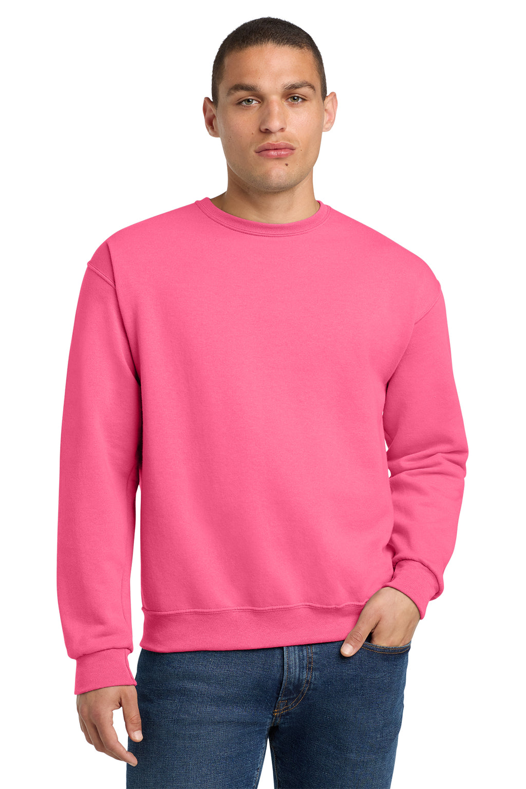 Jerzees 562M NuBlend Crewneck Sweatshirt - Neon Pink