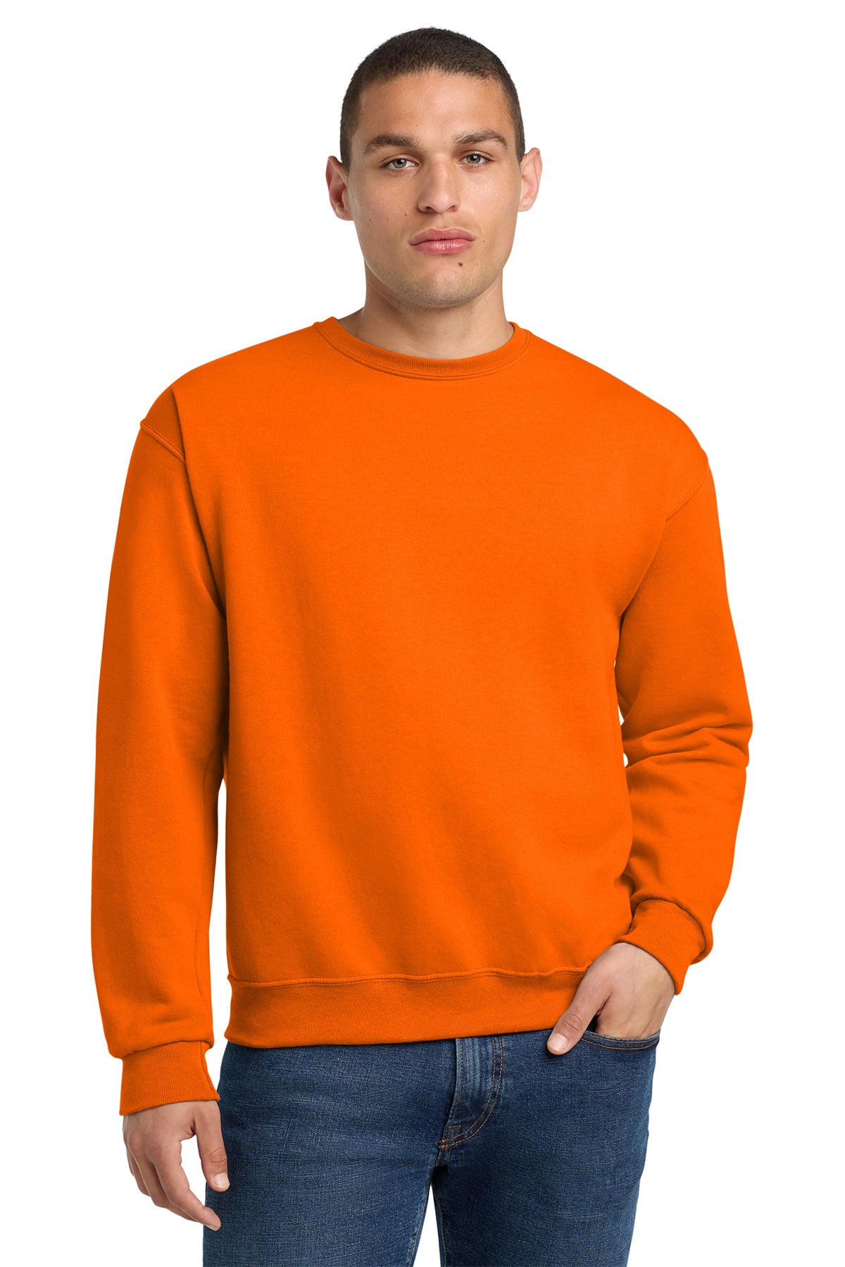 Jerzees 562M NuBlend Crewneck Sweatshirt - Safety Orange