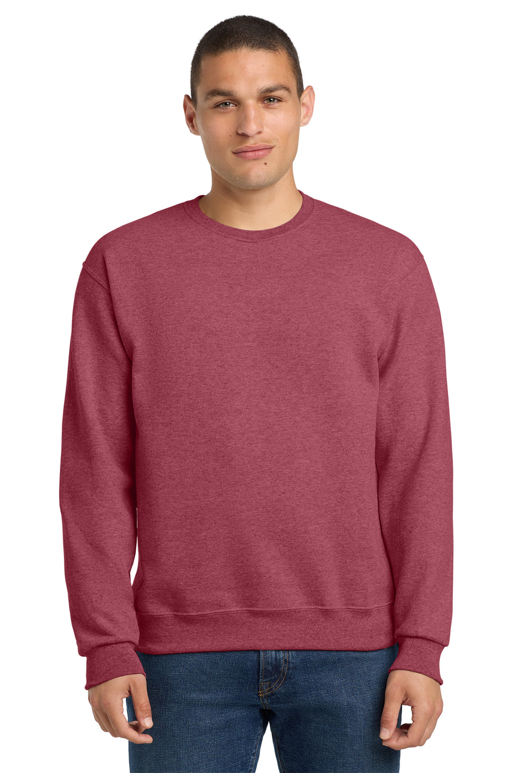 Jerzees 562M NuBlend Crewneck Sweatshirt - Vintage Heather Red