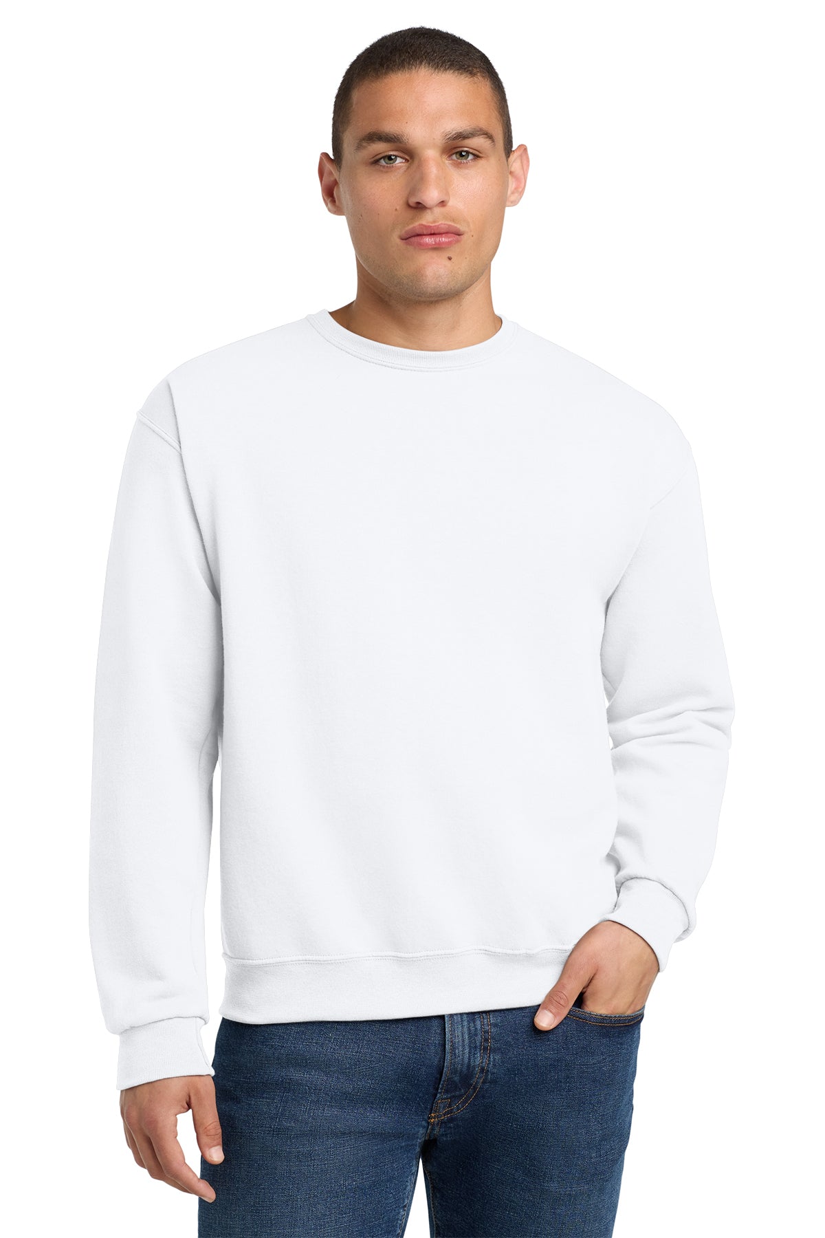 Jerzees 562M NuBlend Crewneck Sweatshirt - White