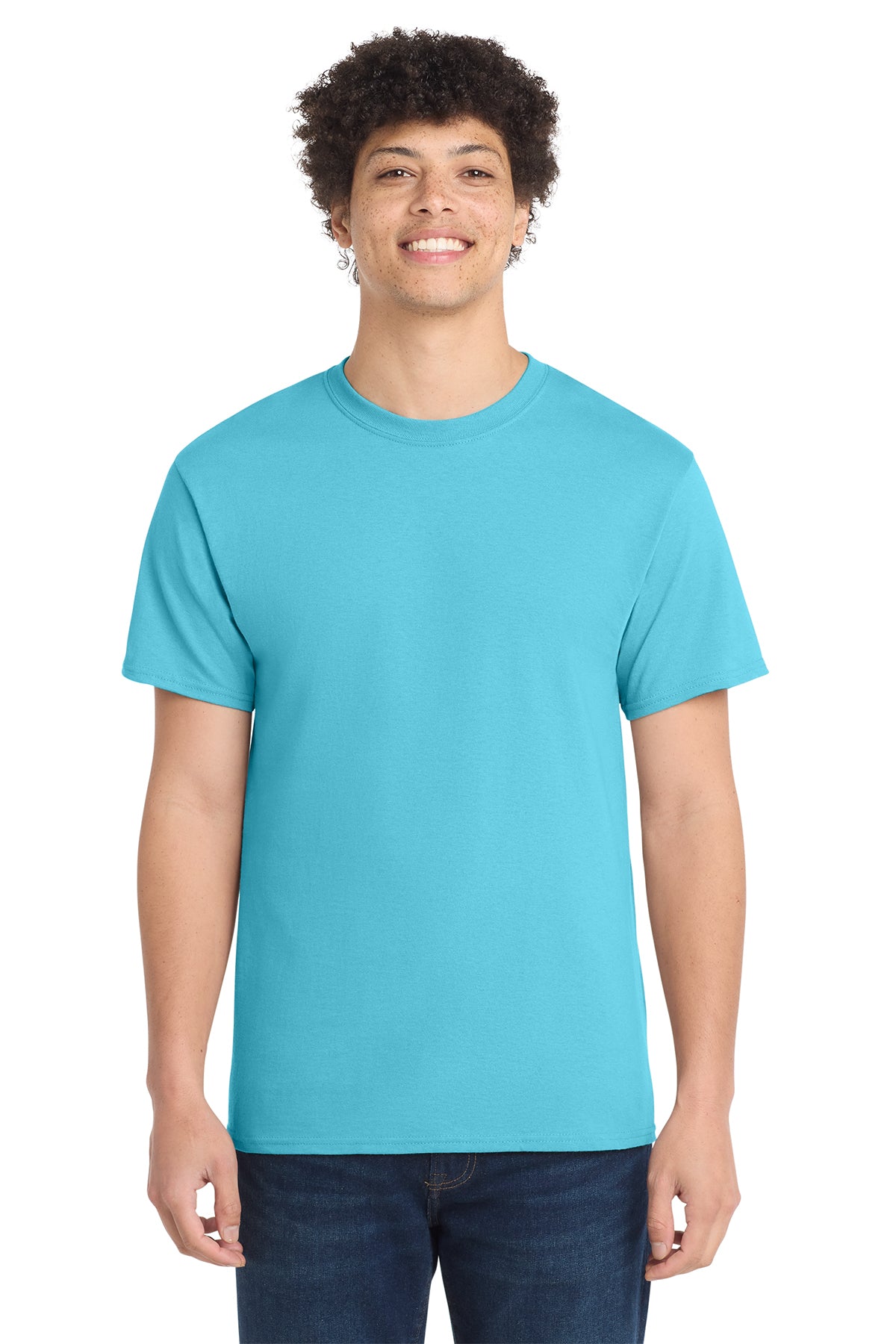 Port & Co Core Cotton Tee - Aquatic Blue