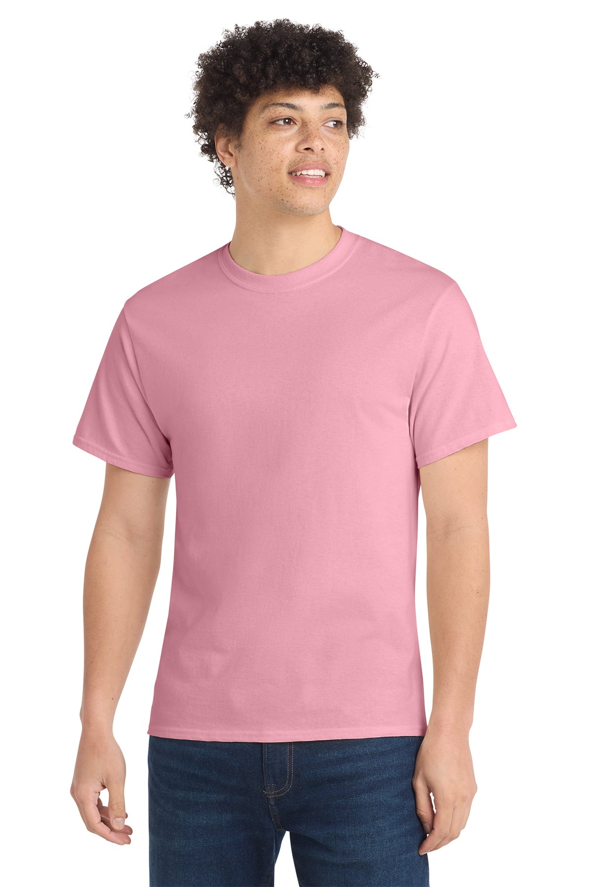 Port & Co Core Cotton Tee - Candy Pink