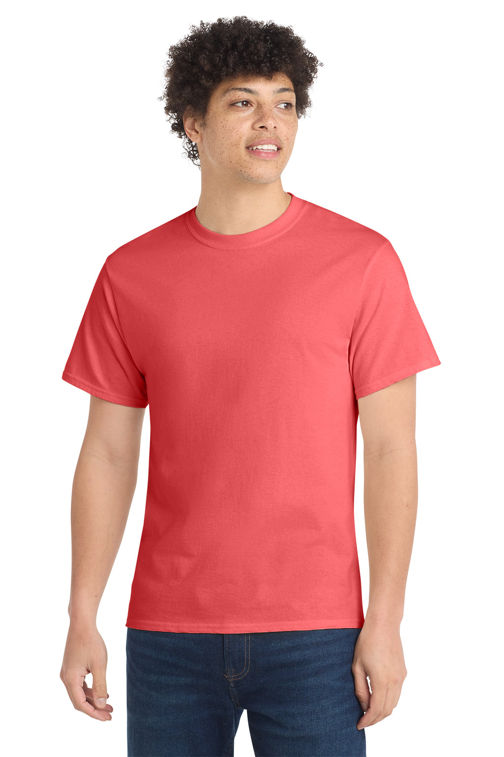 Port & Co Core Cotton Tee - Coral