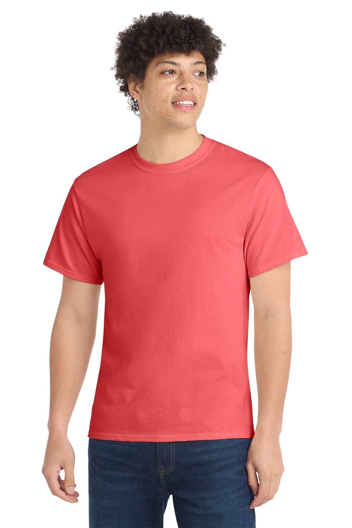 Port & Co Core Cotton Tee - Coral