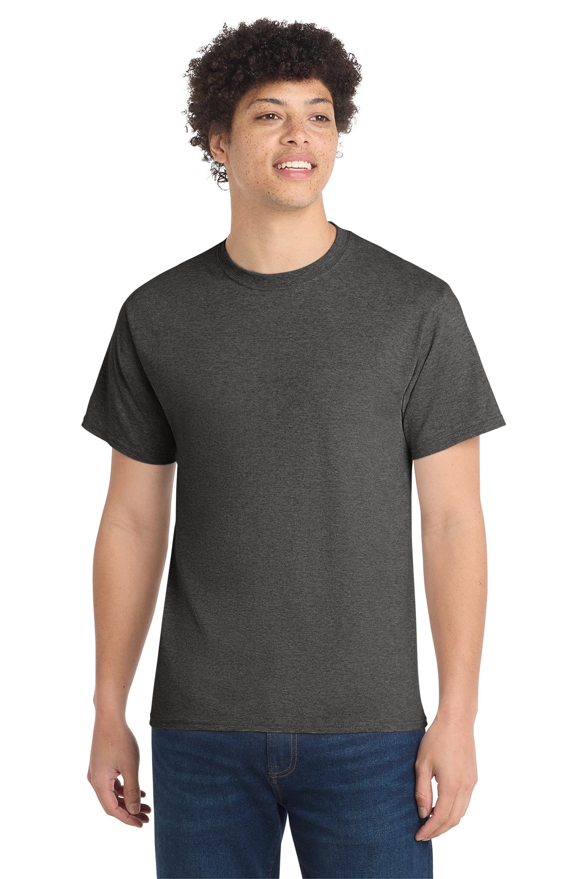 Port & Co Core Cotton Tee - Dark Heather Grey