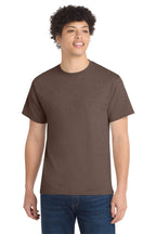 Port & Co Core Cotton Tee - Heather Dark Chocolate Brown