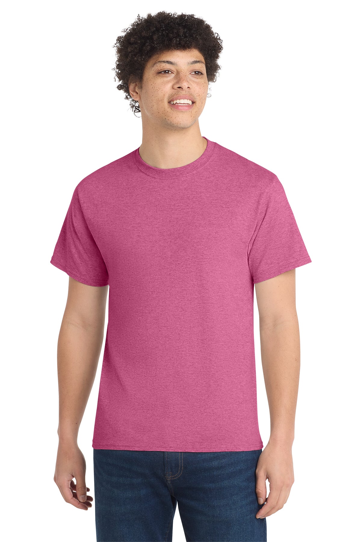 Port & Co Core Cotton Tee - Heather Sangria