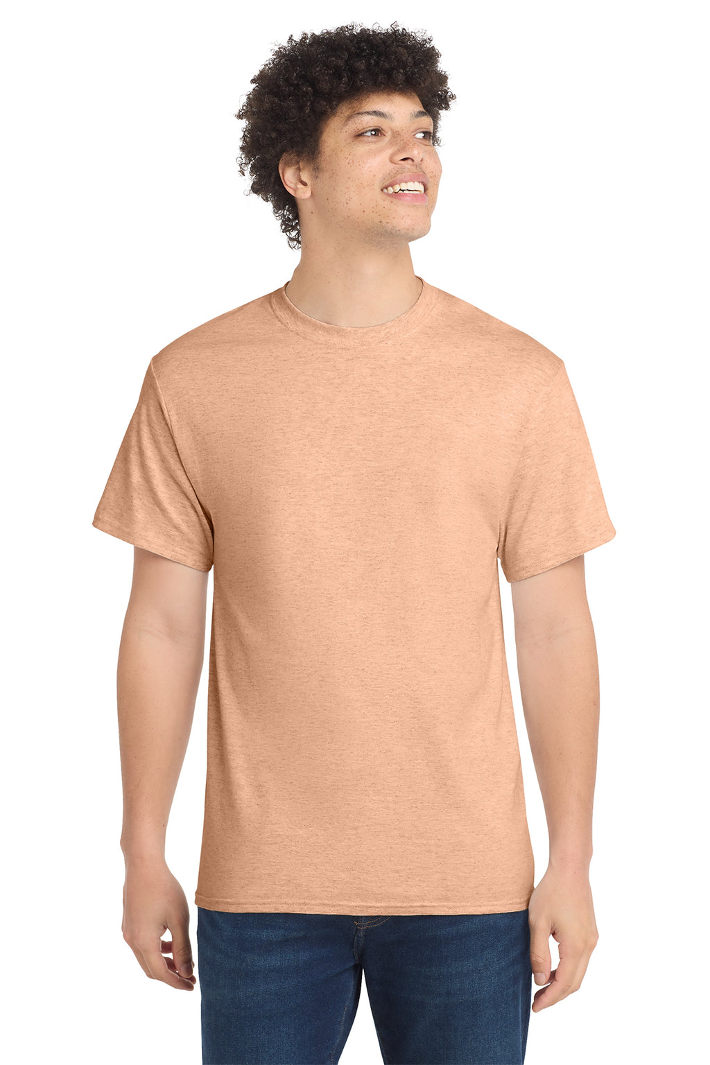 Port & Co Core Cotton Tee - Heathered Dusty Peach