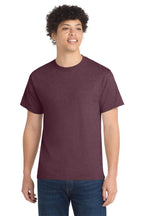 Port & Co Core Cotton Tee - Heather Athletic Maroon