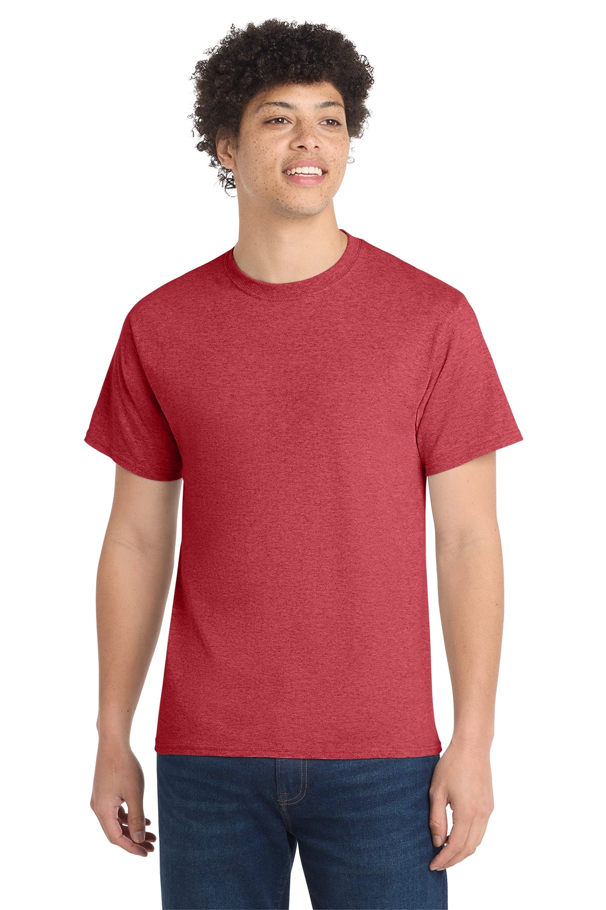 Port & Co Core Cotton Tee - Heather Red