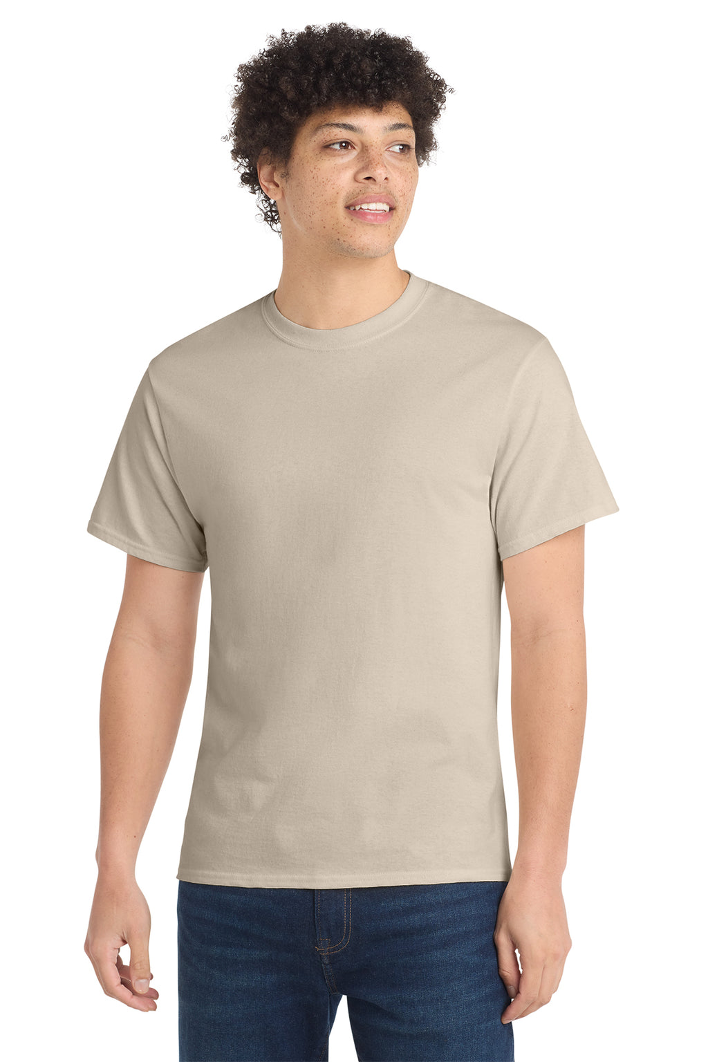 Port & Co Core Cotton Tee - Light Sand