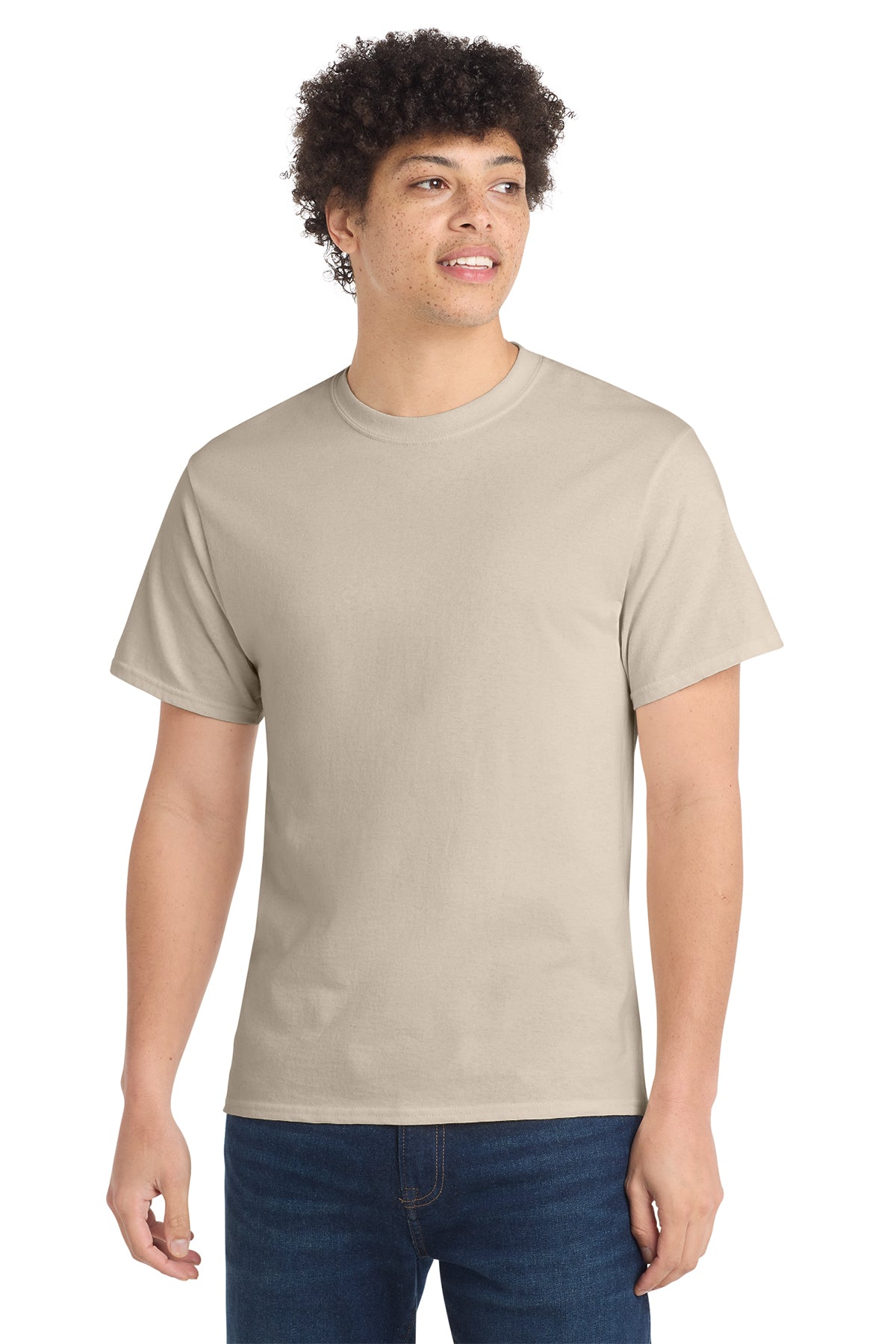 Port & Co Core Cotton Tee - Light Sand