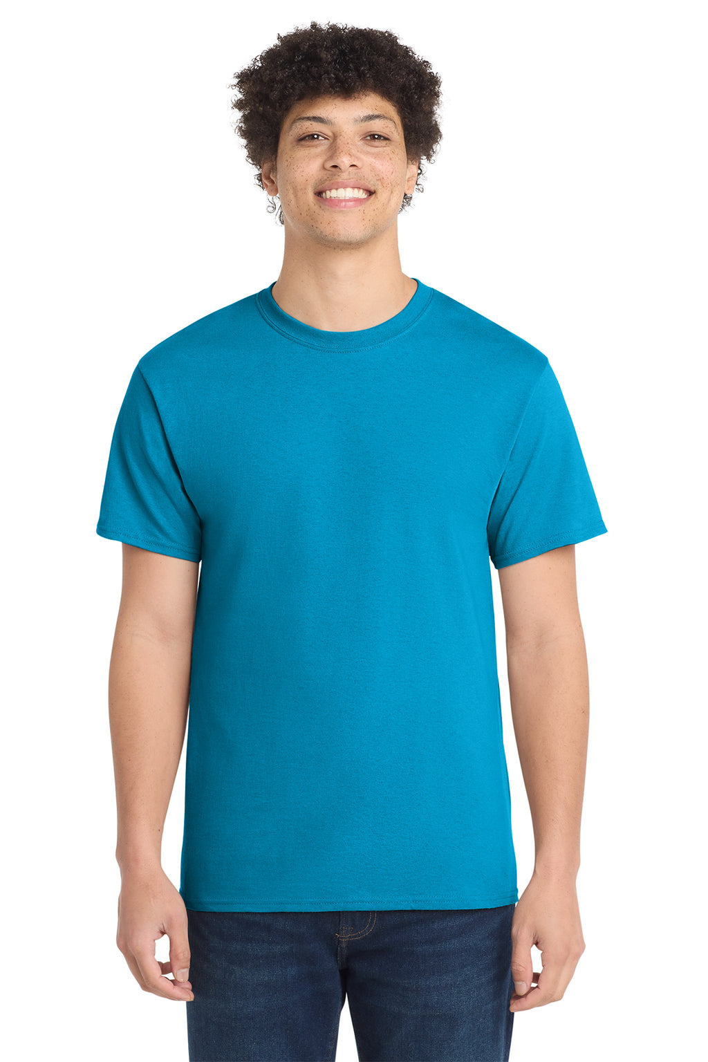 Port & Co Core Cotton Tee - Neon Blue