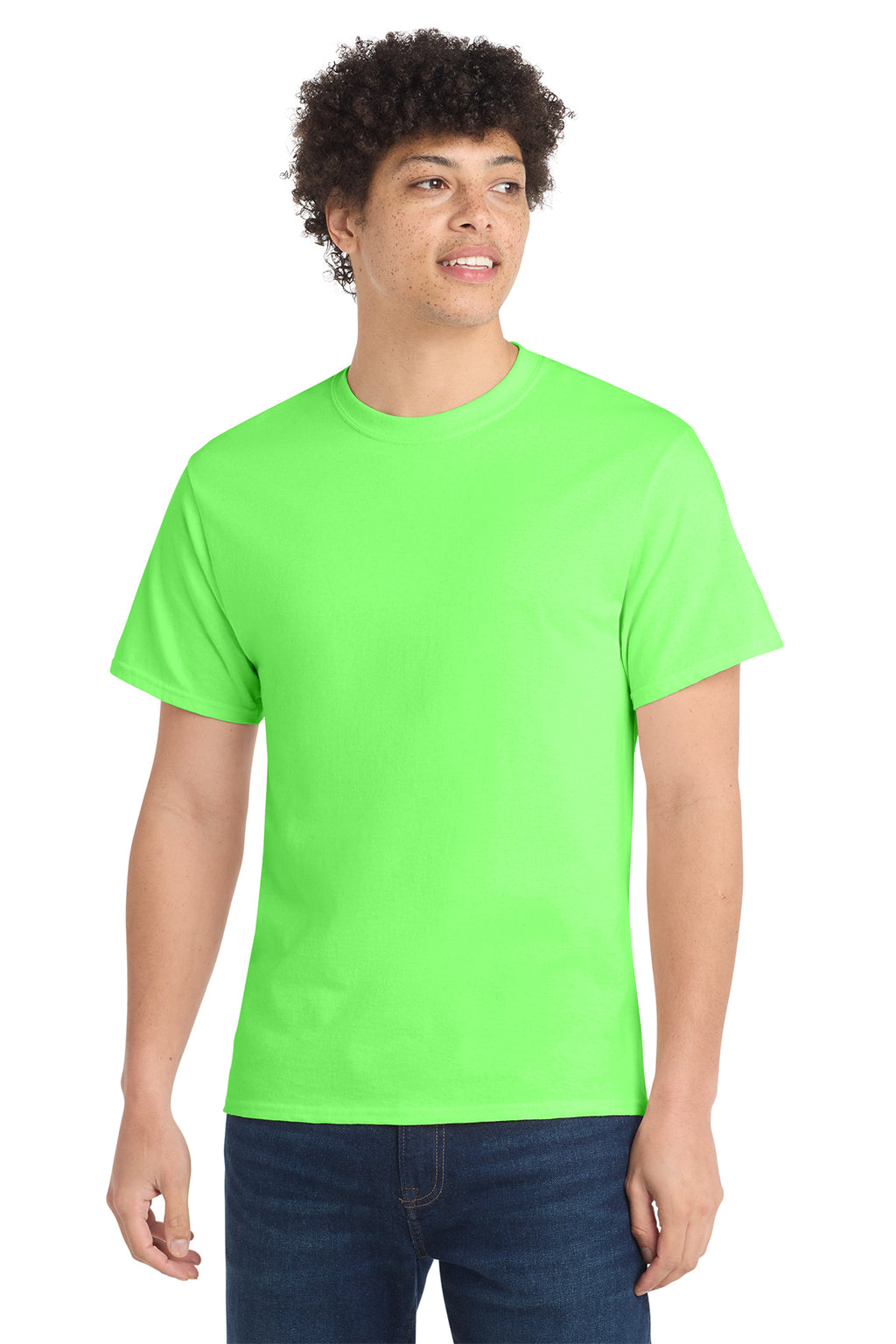 Port & Co Core Cotton Tee - Neon Green