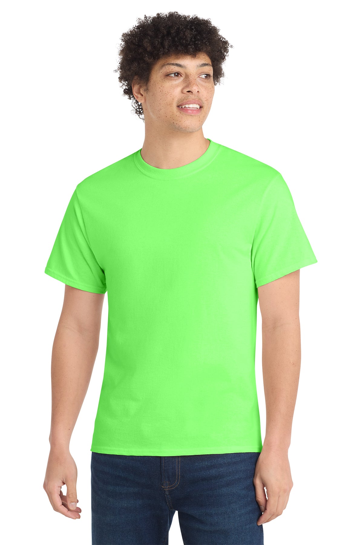 Port & Co Core Cotton Tee - Neon Green