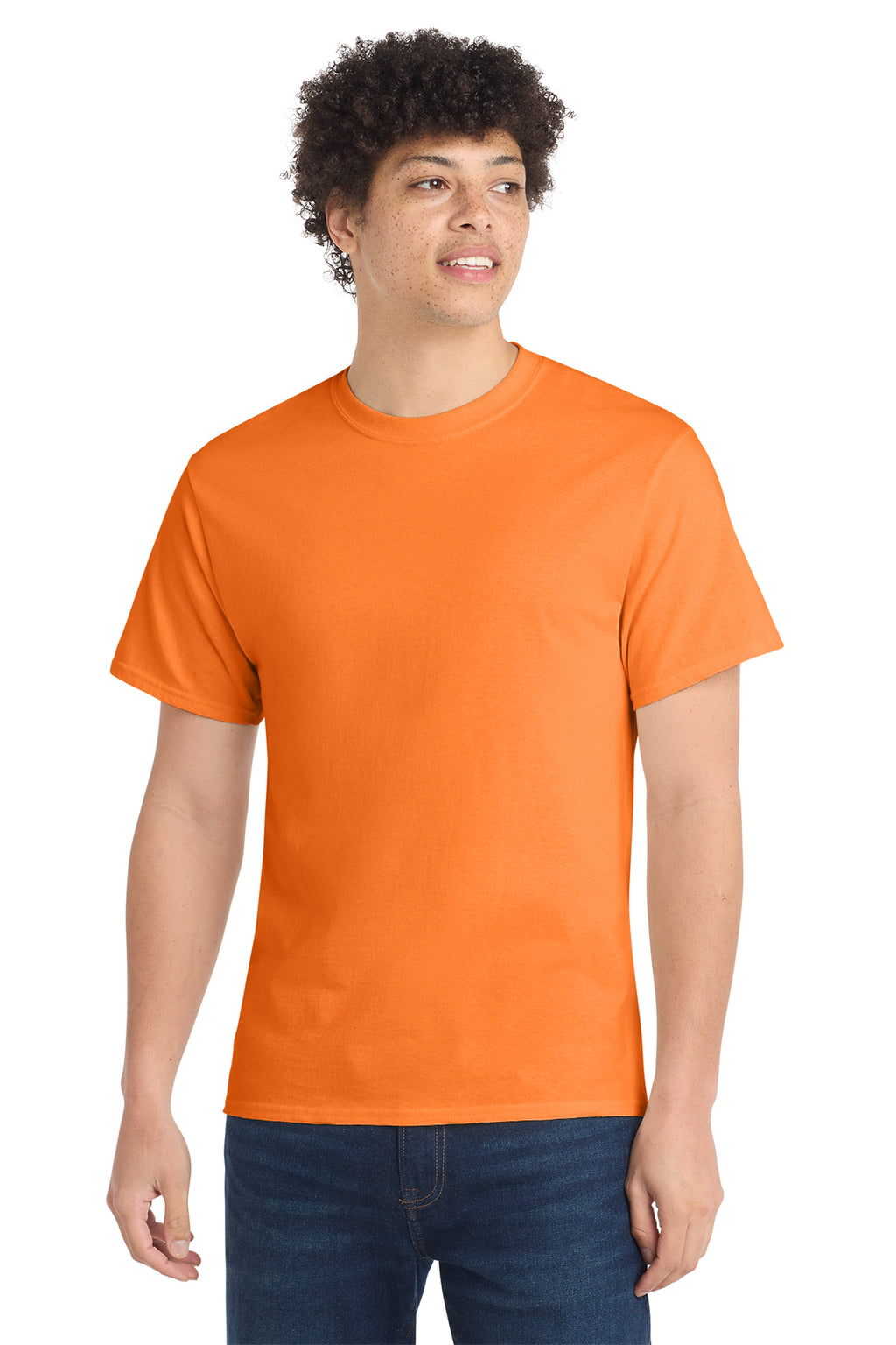 Port & Co Core Cotton Tee - Neon Orange