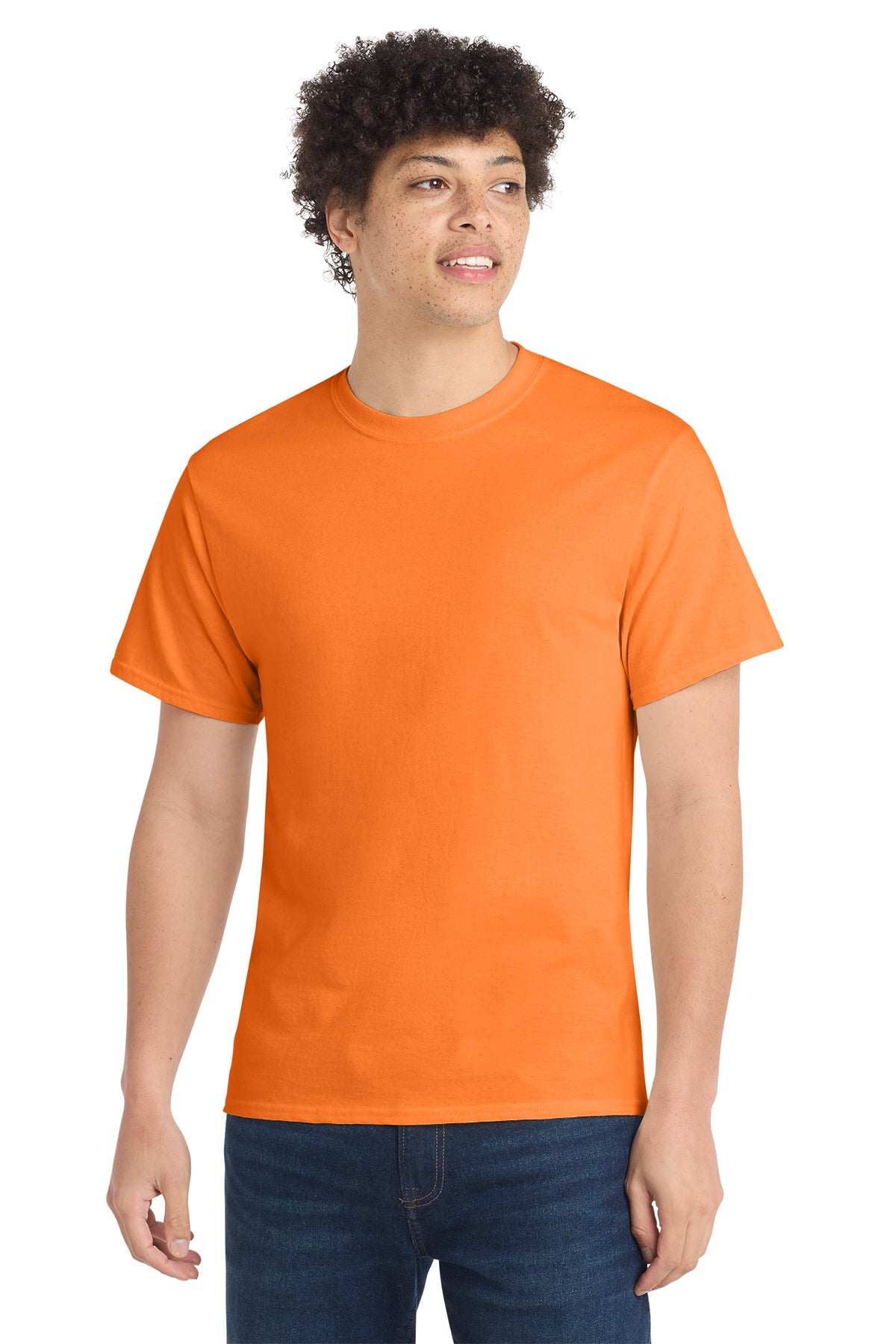 Port & Co Core Cotton Tee - Neon Orange