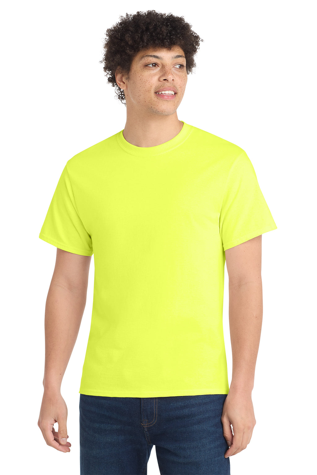 Port & Co Core Cotton Tee - Neon Yellow