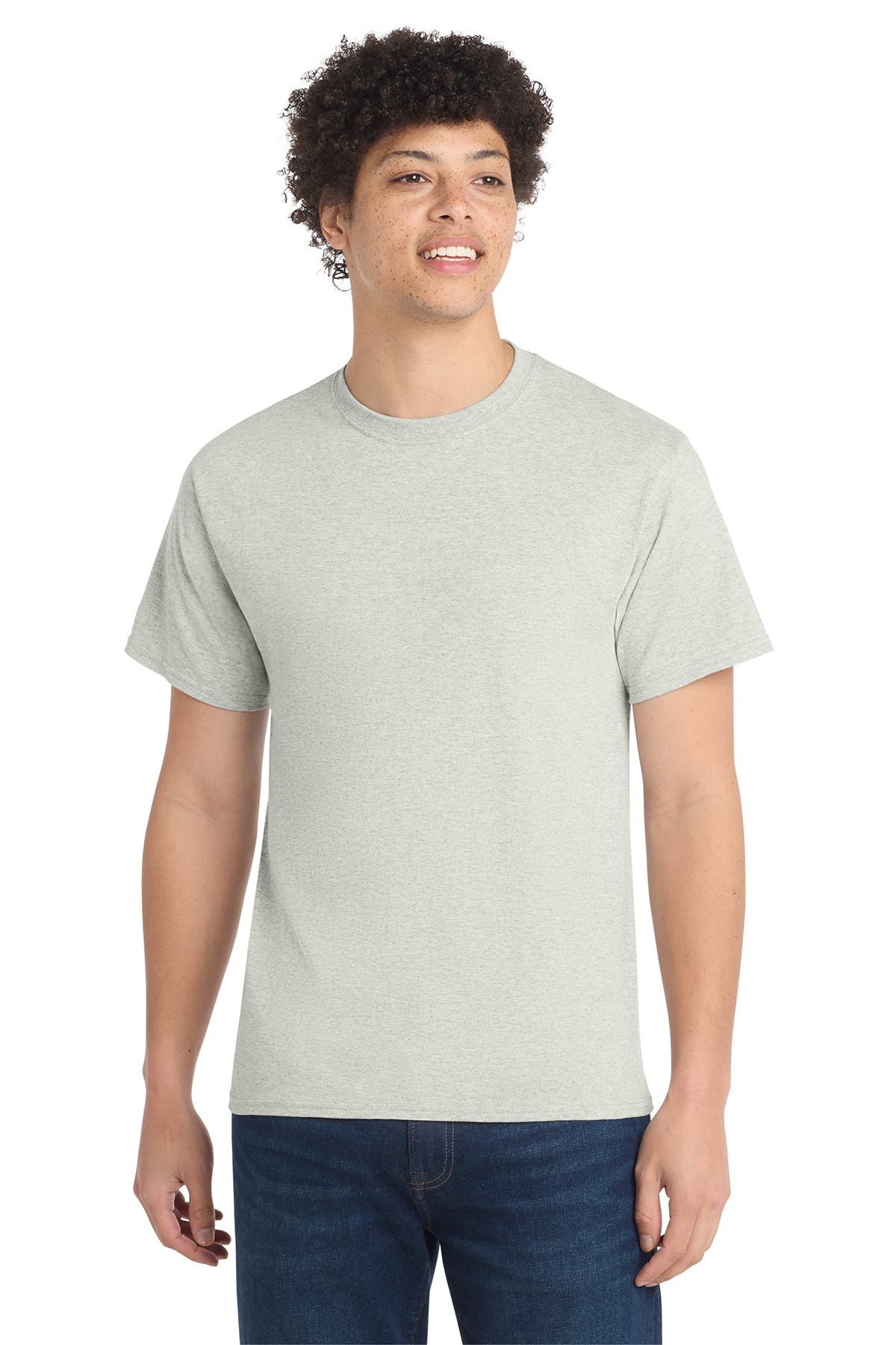 Port & Co Core Cotton Tee - Oatmeal Heather