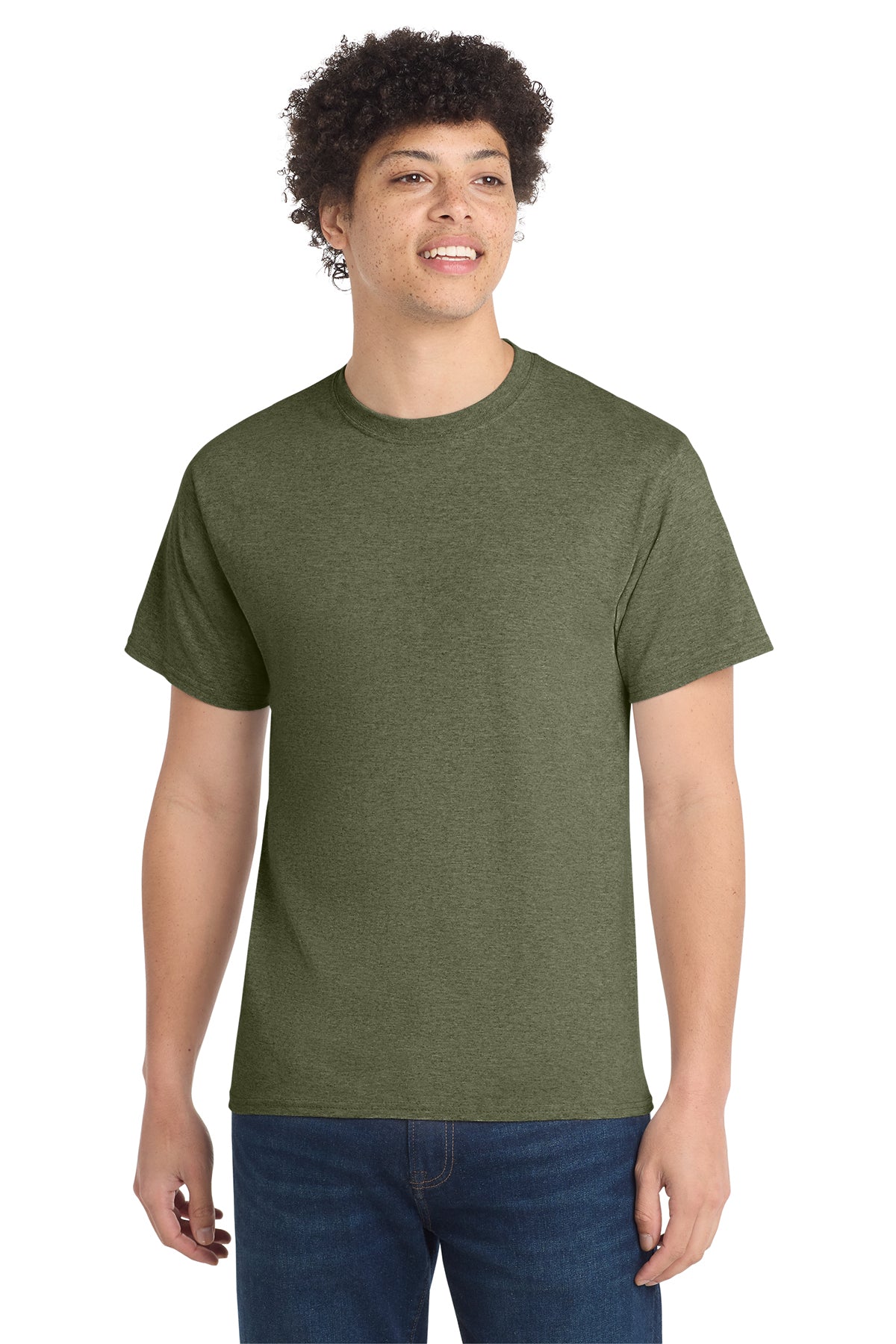 Port & Co Core Cotton Tee - Olive Drab Green Heather