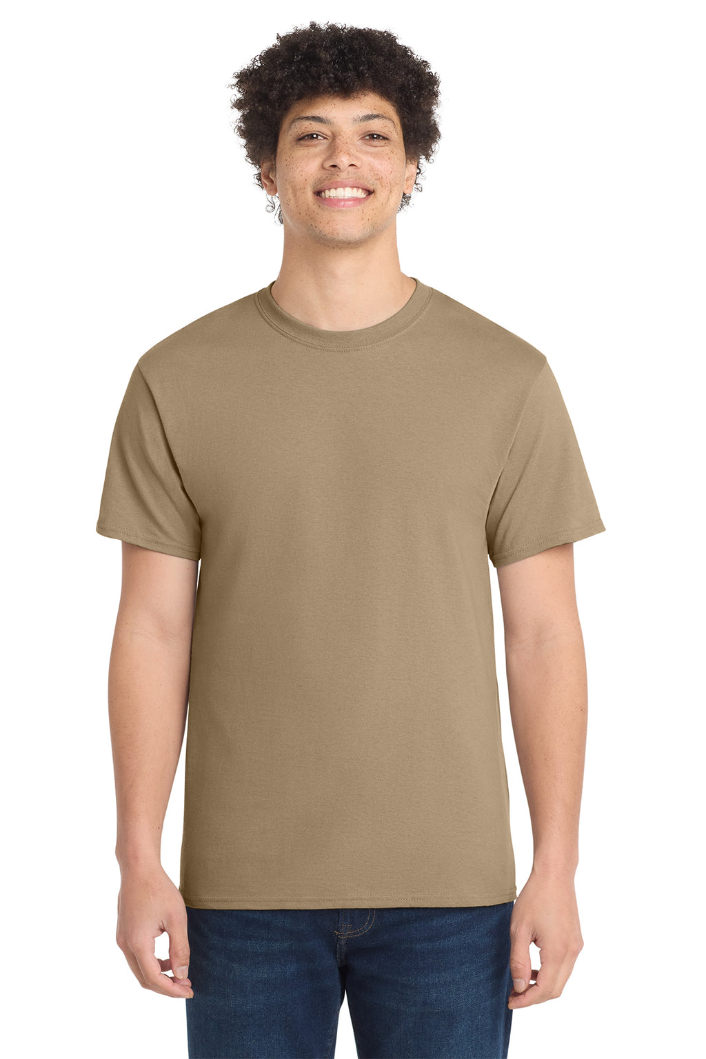 Port & Co Core Cotton Tee - Sand