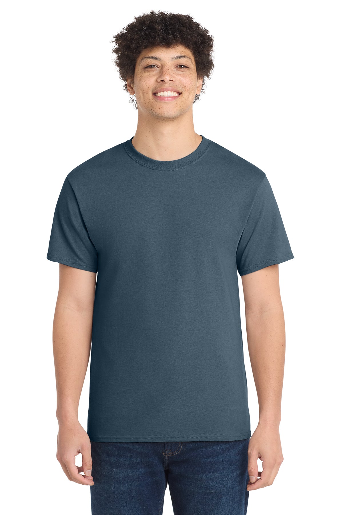 Port & Co Core Cotton Tee - Steel Blue