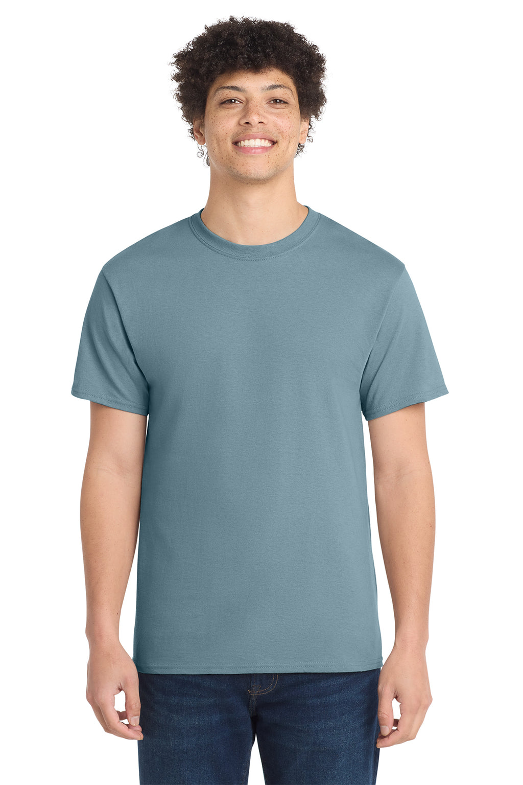 Port & Co Core Cotton Tee - Stonewashed Blue