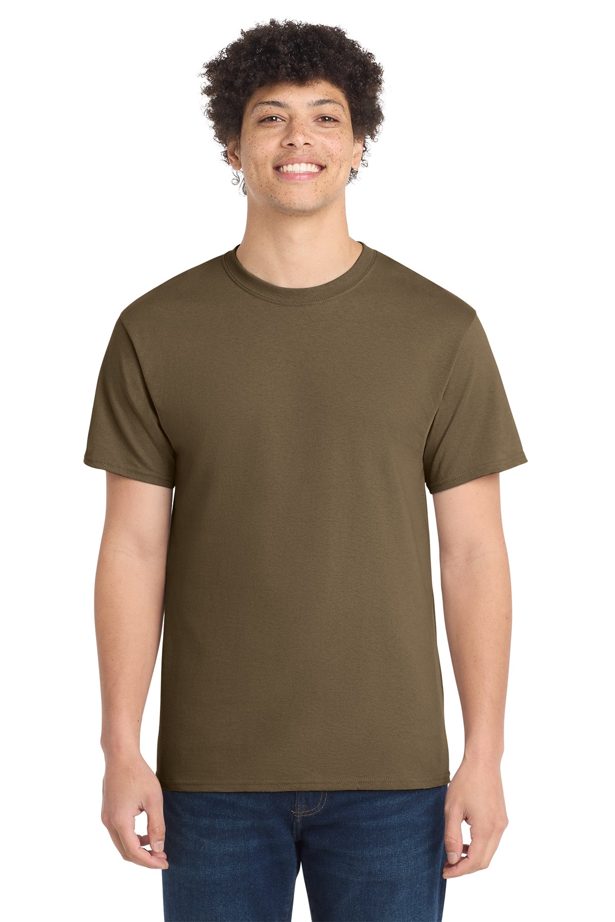 Port & Co Core Cotton Tee - Woodland Brown