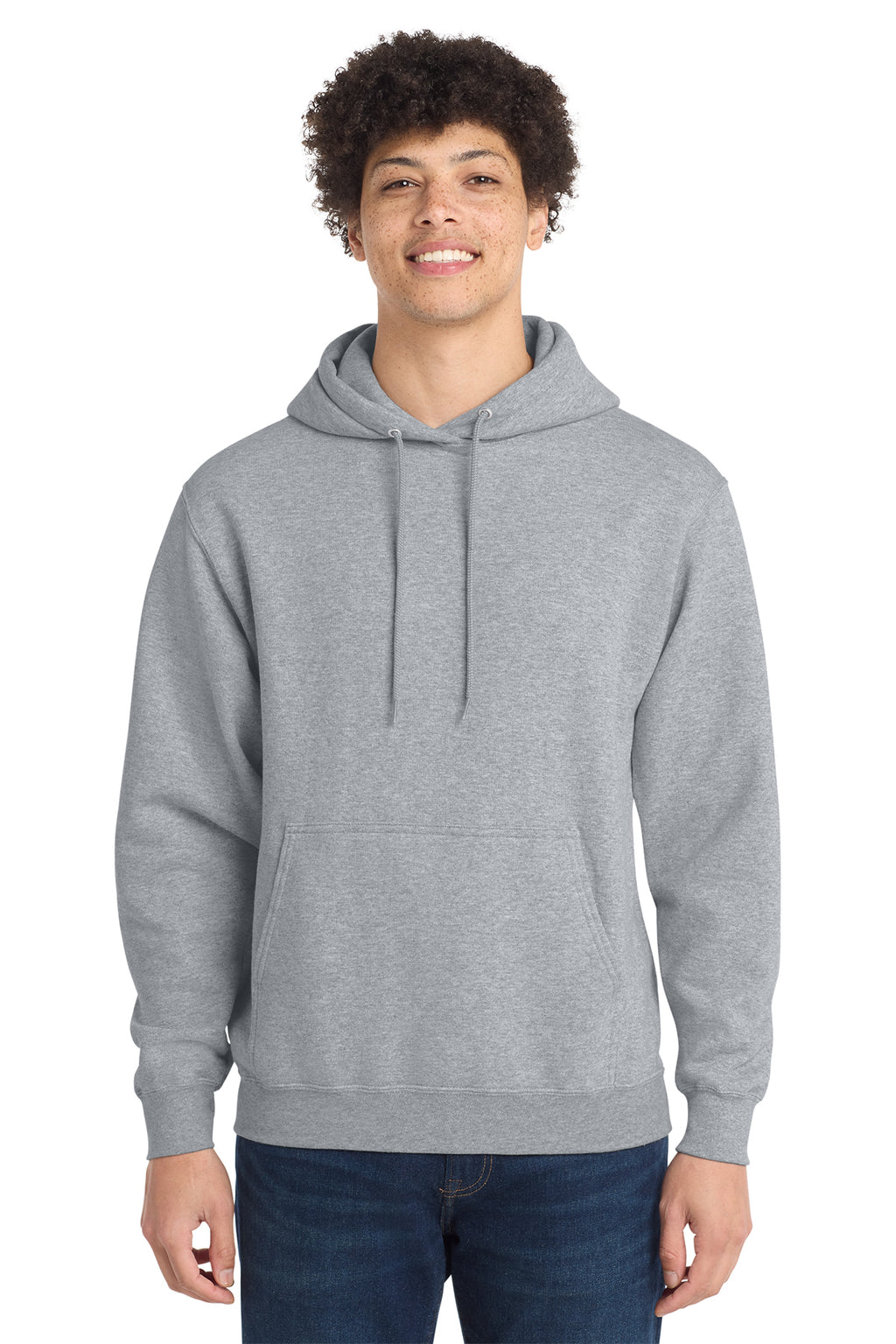 Port & Co Core Fleece Pull Over Hooded Sweatshirt - Athletic Heather