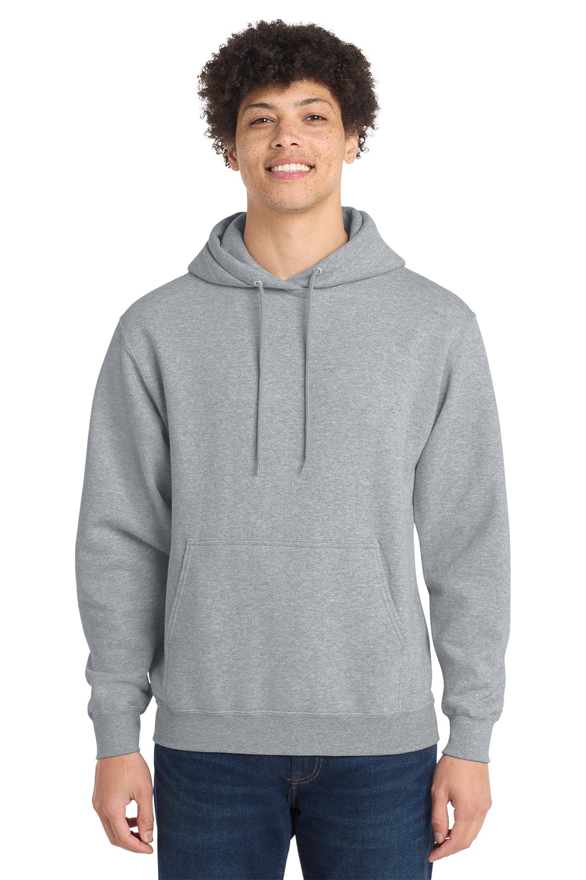 Port & Co Core Fleece Pull Over Hooded Sweatshirt - Athletic Heather