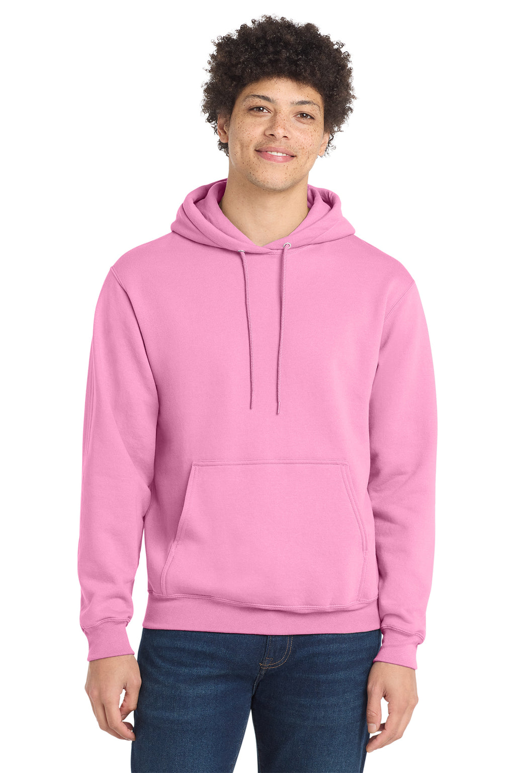 Port & Co Core Fleece Pull Over Hooded Sweatshirt - Candy Pink