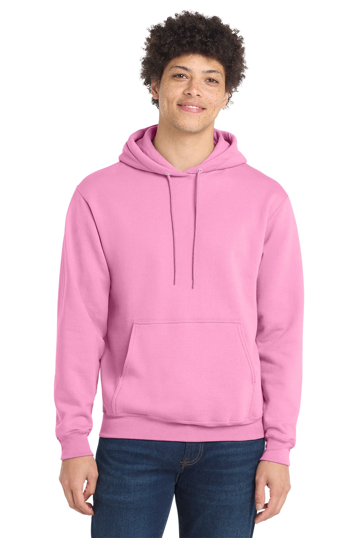 Port & Co Core Fleece Pull Over Hooded Sweatshirt - Candy Pink