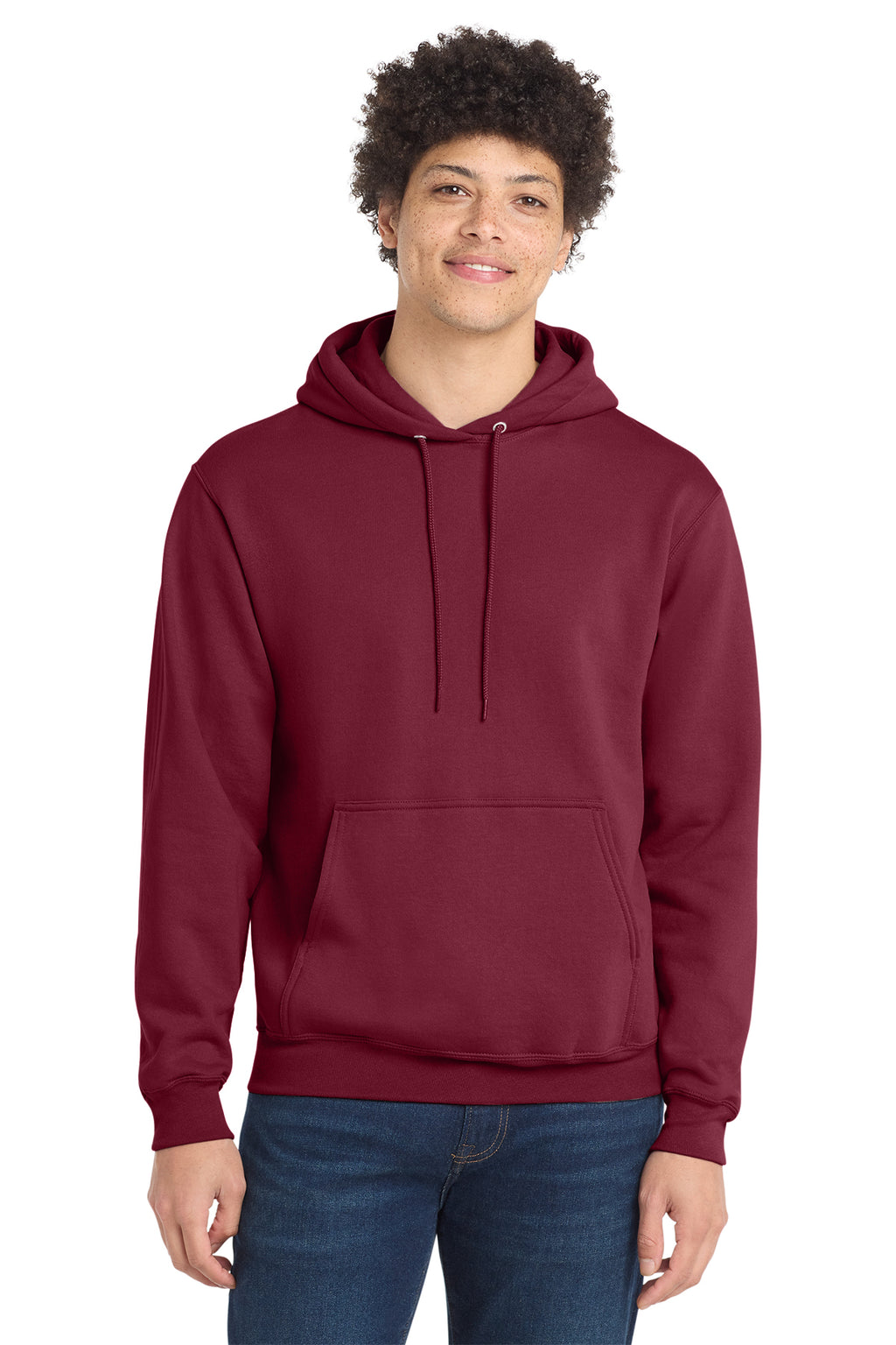 Port & Co Core Fleece Pull Over Hooded Sweatshirt - Cardinal