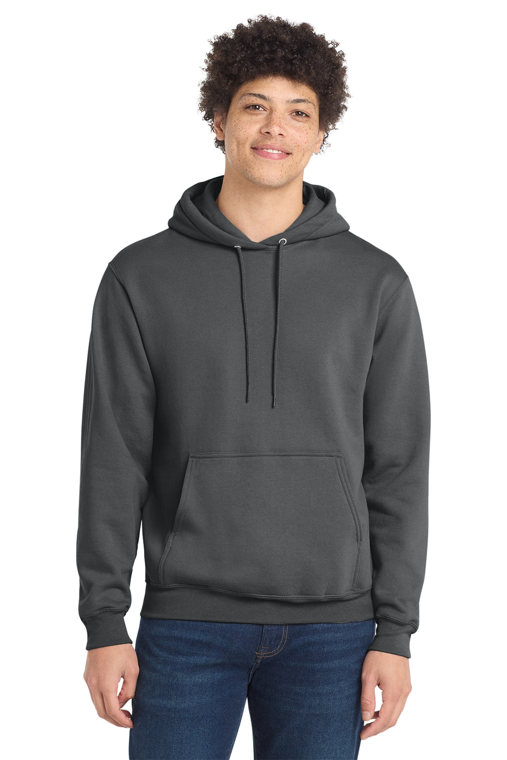 Port & Co Core Fleece Pull Over Hooded Sweatshirt - Charcoal