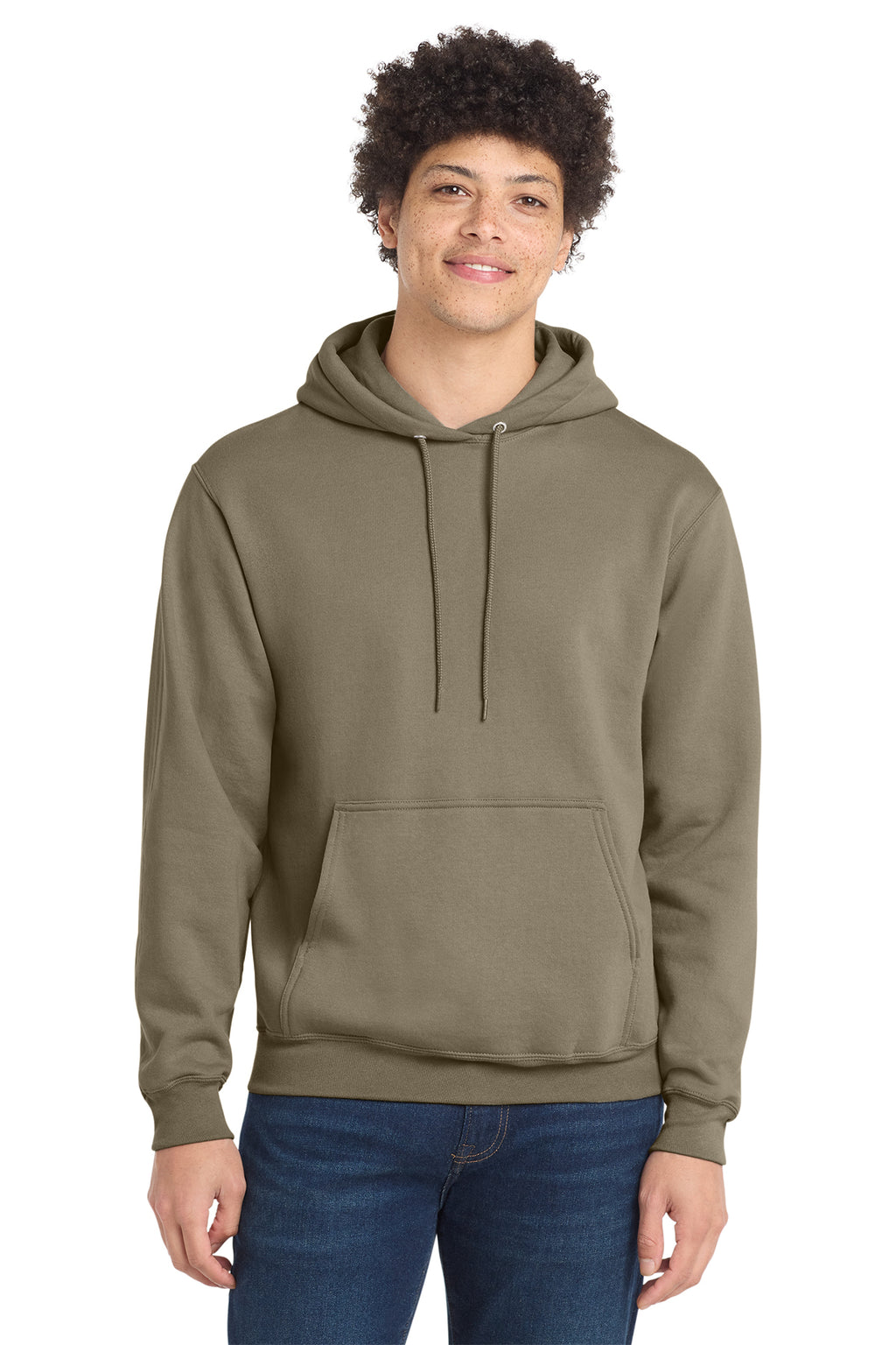 Port & Co Core Fleece Pull Over Hooded Sweatshirt - Coyote Brown