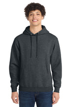 Port & Co Core Fleece Pull Over Hooded Sweatshirt - Dark Heather Grey