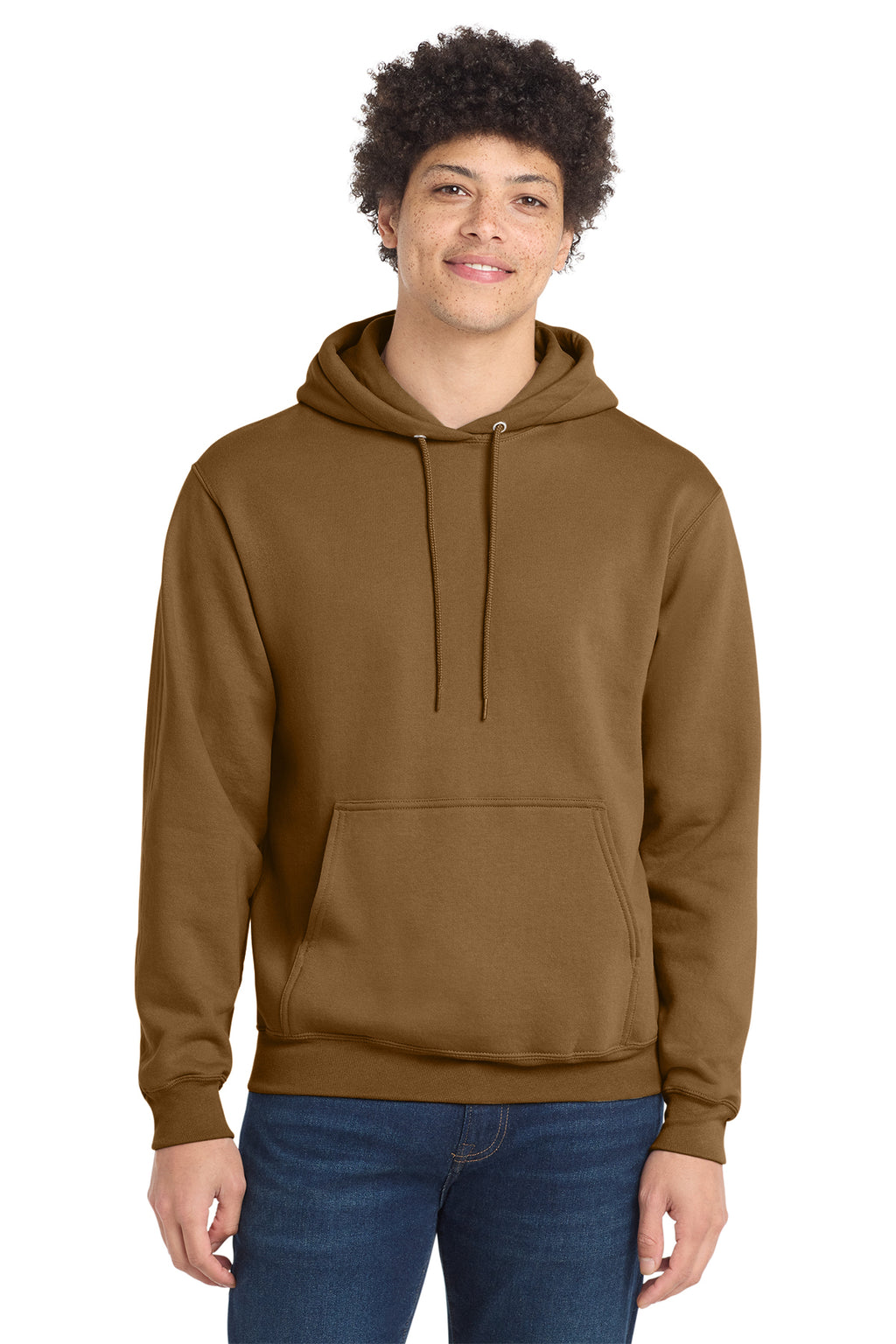 Port & Co Core Fleece Pull Over Hooded Sweatshirt - Duck Brown